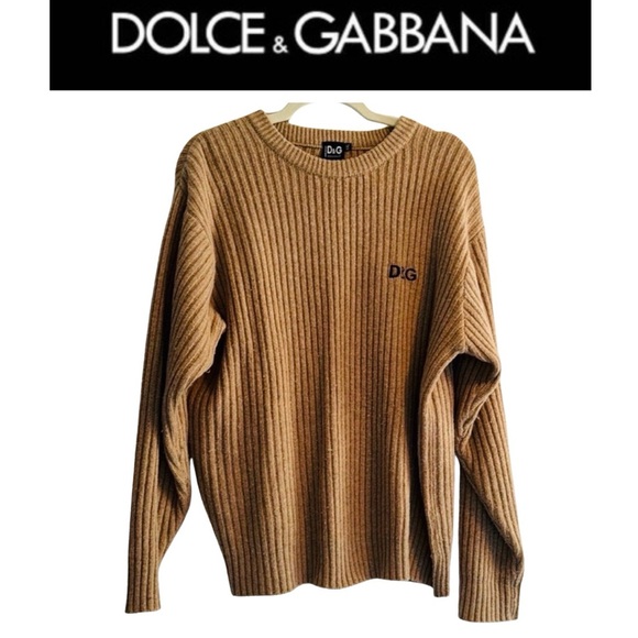 DOLCE & GABANNA Carmel Ribbed Sweater Authentic Unisex EUC